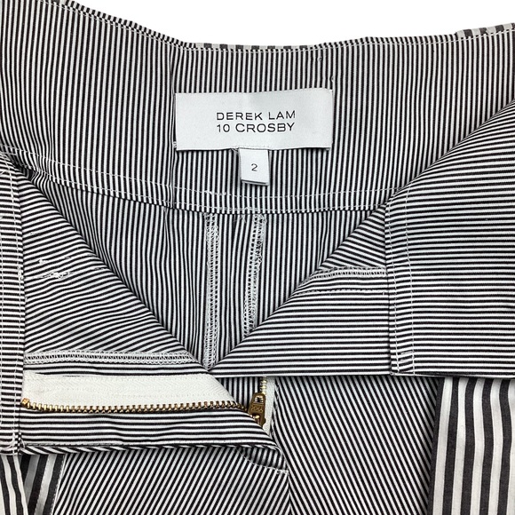 Derek Lam 10 Crosby Cotton Shorts Navy White - Picture 5 of 9